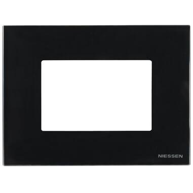 Рамка 3-модульная ABB Zenit итальянский стандарт стекло черное 2CLA247300N3101