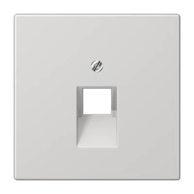 Накладка 1-ой наклонной телефонной/компьютерной розетки Jung LS 990 светло-серая LS969-1UALG