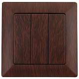 Выключатель трехклавишный ЭРА Intro Solo 10A 250V венге 4-106-10 Б0043303