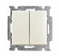 Выключатель двухклавишный ABB Basic55 10A 250V слоновая кость 2CKA001012A2148 - фото №1