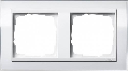 Рамка 2-постовая Gira Event Clear белый/белый глянцевый 0212723