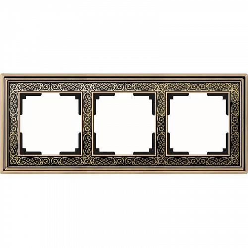 Рамка Werkel Palacio Gracia на 3 поста золото/черный WL77-Frame-03 4690389126086