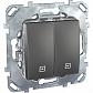 Выключатель двухклавишный для жалюзи без фиксации Schneider Electric Unica MGU5.207.12ZD - фото №1