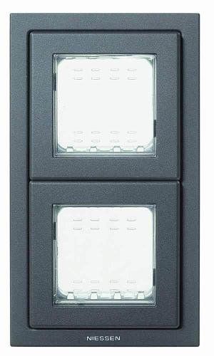 Рамка монтажная ITA 2-постовая ABB Zenit IP55 антрацит 2CLA327200N1801