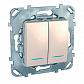 Переключатель двухклавишный с подсветкой Schneider Electric Unica MGU5.0303.25NZD - фото №1