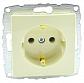 Розетка 2К+З Mono Electric Despina/ Larissa 16A 250V винтовое подключение крем 500-001721-117 - фото №1