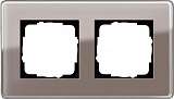 Рамка 2-постовая Gira Esprit C дымчатое стекло 0212522