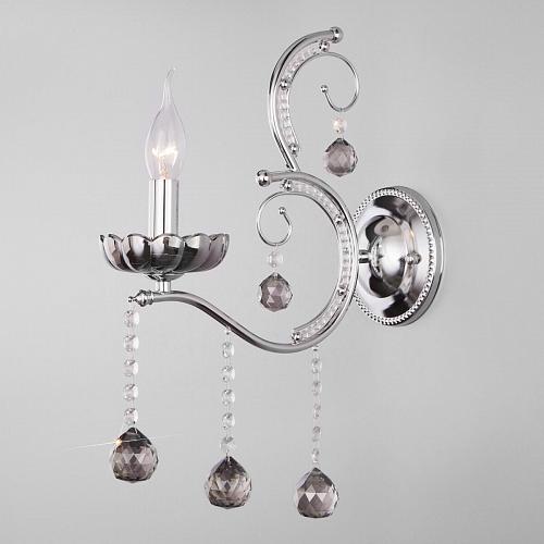 Бра Eurosvet Brezza 10107/1 хром/дымчатый хрусталь Strotskis