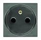 Розетка ABB Zenit с/з 16A 250V со шторками винтовой зажим французский стандарт антрацит 2CLA228700N1801 - фото №1