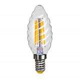 Лампа светодиодная филаментная Voltega E14 4W 2800К свеча витая прозрачная VG1-CC1E14warm4W-F1 5711