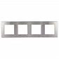 Рамка 4-постовая ЭРА 12 сатин алюминий 12-5104-03 Б0052531 - фото №1