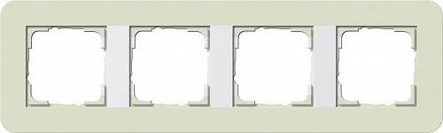 Рамка 4-постовая Gira E3 песочный/белый глянцевый 0214417