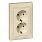 Розетка 2x2К+З Legrand Valena 16A 250V с/з винтовой зажим слоновая кость 774370 - фото №1