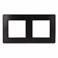 Рамка 2-постовая ЭРА 12 сатин черный 12-5102-06 Б0052514 - фото №1