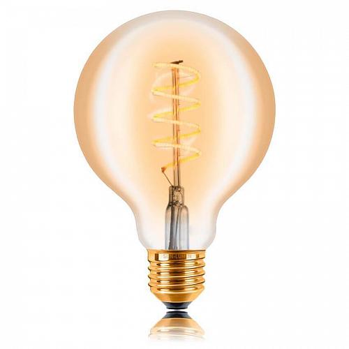 Лампа светодиодная филаментная диммируемая E27 4W 2200K золотой 056-984