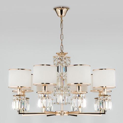 Подвесная люстра Eurosvet Zaffiro 10129/8 золото/прозрачный хрусталь Strotskis Smart