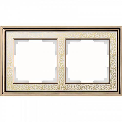 Рамка Werkel Palacio Gracia на 2 поста золото/белый WL77-Frame-02 4690389126048