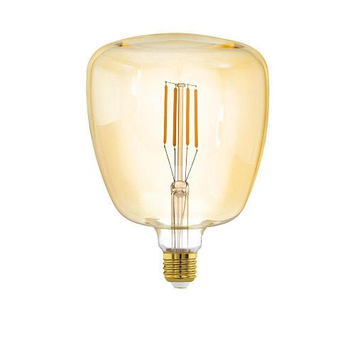 Лампа светодиодная диммируемая филаментная Eglo E27 4W 2200K янтарная 12595