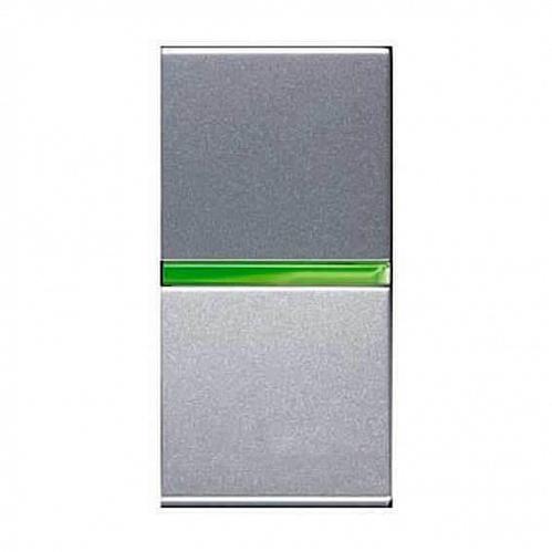 Выключатель одноклавишный ABB Zenit 16A 250V с подсветкой серебро 2CLA210150N1301