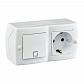 Выключатель - розетка Mono Electric Octans IP20 одноклавишный - 2К+З белый 104-010101-180 - фото №1