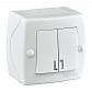 Выключатель Mono Electric Octans IP20 двухклавишный белый 104-010101-102 - фото №1