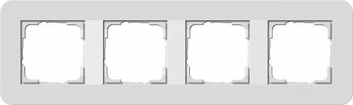 Рамка 4-постовая Gira E3 светло-серый/белый глянцевый 0214411