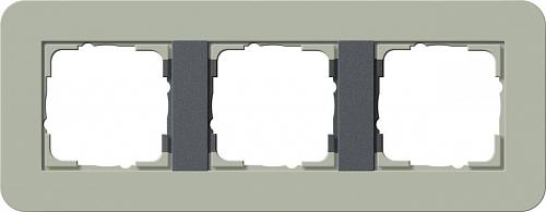 Рамка 3-постовая Gira E3 серо-зеленый/антрацит 0213425
