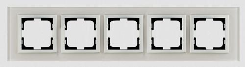 Рамка 5-постовая Mono Electric Style Glass белое стекло 107-710000-164