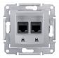 Розетка компьютерная 2хRJ45 Schneider Electric Sedna STP SDN4600160 - фото №1