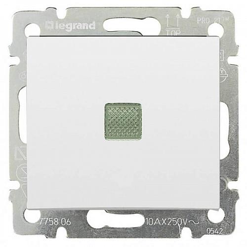 Переключатель одноклавишный на 2 направления Legrand Valena 10A 250V с подсветкой белый 774426
