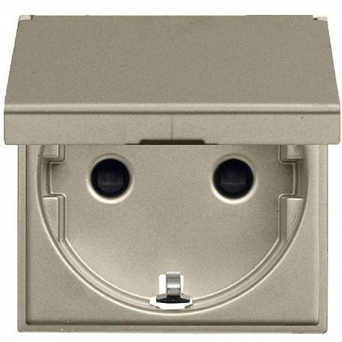 Розетка ABB Zenit с/з 16A 250V со шторками крышкой винтовой зажим шампань 2CLA228810N1901