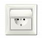 Розетка ABB Basic55 Schuko с/з 16A 250V IP44 с крышкой безвинтовой зажим chalet-белый 2CKA002018A1503 - фото №1