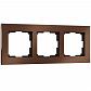 Рамка на 3 поста коричневый алюминий Werkel W0031714 4690389158193 - фото №1