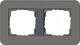 Рамка 2-постовая Gira E3 темно-серый/антрацит 0212423