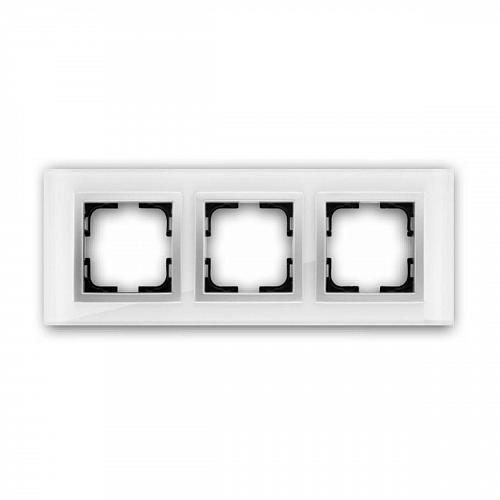 Рамка 3-постовая Mono Electric Style Glass белое стекло 107-710000-162