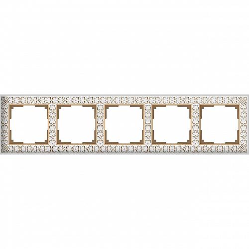 Рамка Werkel Antik на 5 постов белое золото WL07-Frame-01 4690389099212