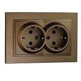 Розетка 2К+З двойная Mono Electric Despina 16A 250V винтовое подключение бронза 102-232304-120
