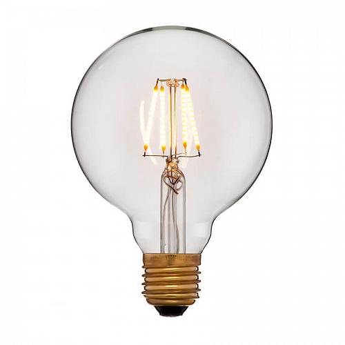 Лампа светодиодная филаментная диммируемая E27 4W 1800K прозрачная 056-779