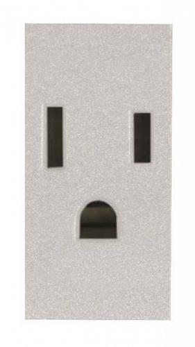 Розетка US ABB Zenit с/з 15A 127V со шторками винтовой зажим серебро 2CLA212800N1301