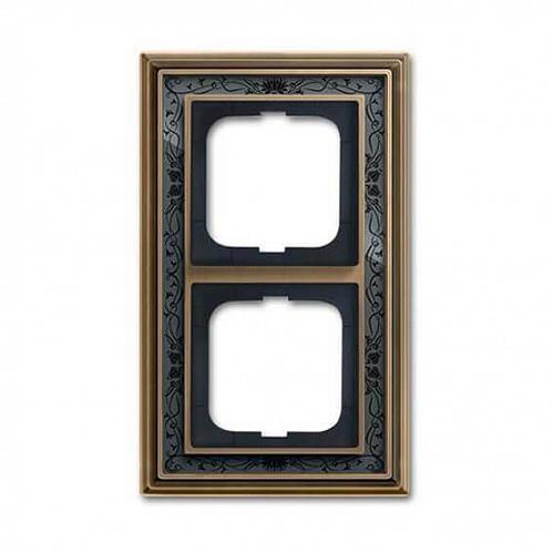 Рамка 2-постовая ABB Dynasty латунь античная/черная роспись 2CKA001754A4596