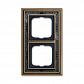 Рамка 2-постовая ABB Dynasty латунь античная/черная роспись 2CKA001754A4596 - фото №1