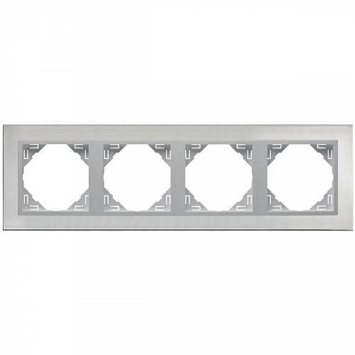 Рамка 4-постовая Efapel Logus 90 Metallo сталь/алюминий 90940 TIA