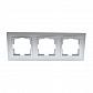 Рамка 3-постовая Mono Electric Despina серебро 102-210000-162 - фото №1
