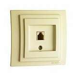 Розетка телефонная RJ11 Mono Electric Larissa 3 кат крем 103-171705-124