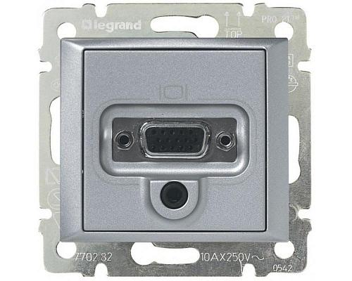 Розетка аудио/видео HD15+Jack3.5 Legrand Valena алюминий 770282