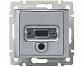 Розетка аудио/видео HD15+Jack3.5 Legrand Valena алюминий 770282 - фото №1