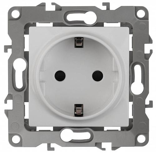 Розетка ЭРА 12 2P E Schuko со шторками 16A 250V Al Cu 12А-2002-01 Б0038586