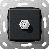 Розетка SAT-F Gira System 55 черный матовый	565010