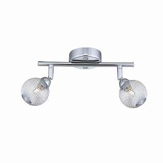 Споты с двумя плафонами с хромированной поверхностью
