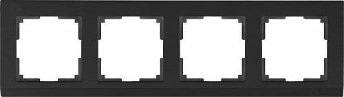 Рамка Werkel Stark на 4 поста черный WL04-Frame-04-silver/black 4690389048869